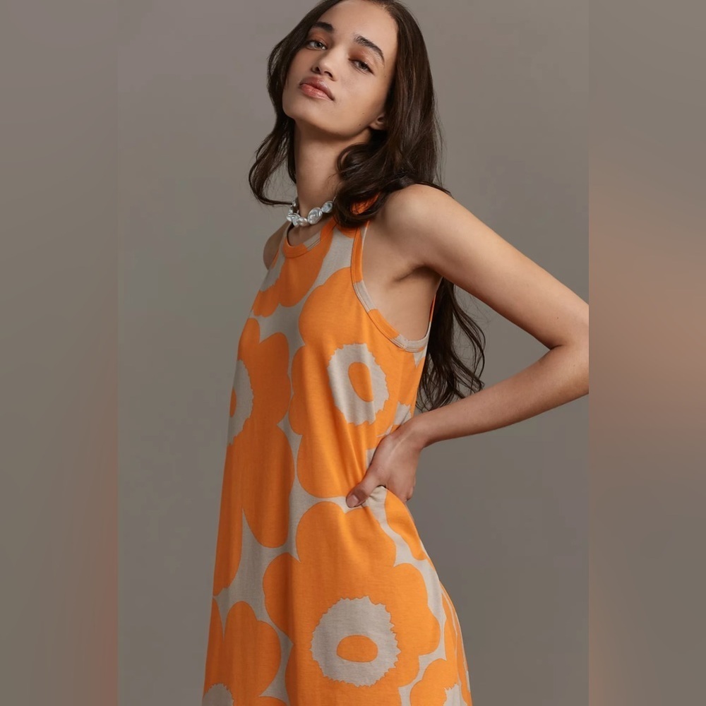 NWT Marimekko Liplatus Unikko Jersey Dress - Picture 2 of 6